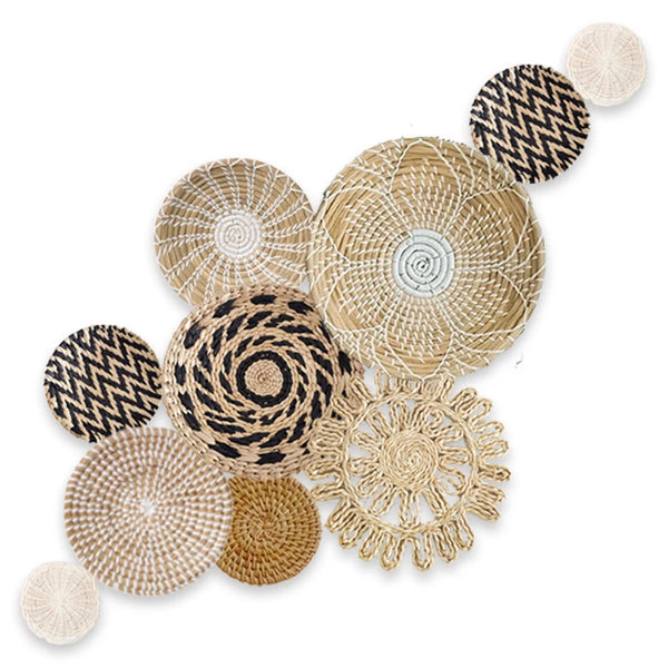 Boho Rattan Wall Basket Decor