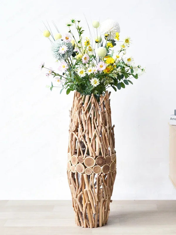 Creative Wooden Floor Large Vase